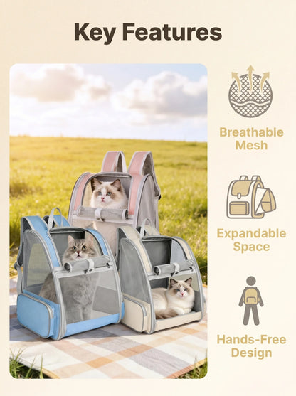 Zaino Trasportino Espandibile per Cani e Gatti