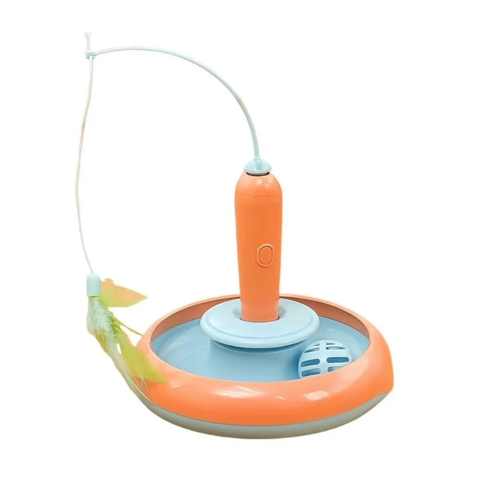 Automatic Rotating Cat Toy 360° Interactive Feather Teaser