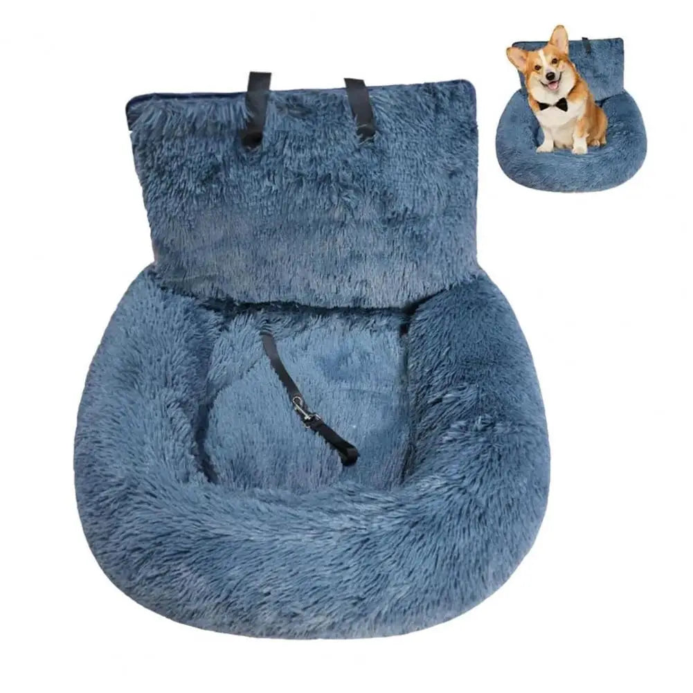 Plush Dog Car Seat Bed Booster Cushion for Pet Travel