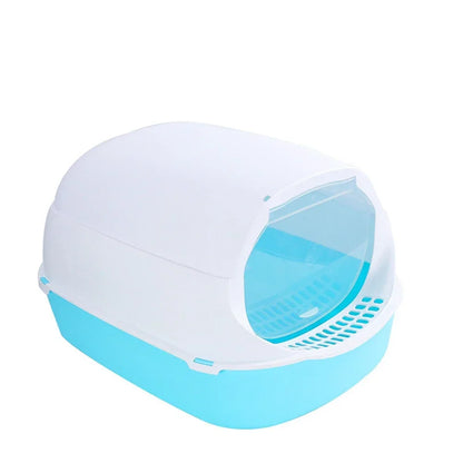 Semi Enclosed Cat Litter Box Splashproof Large Tray