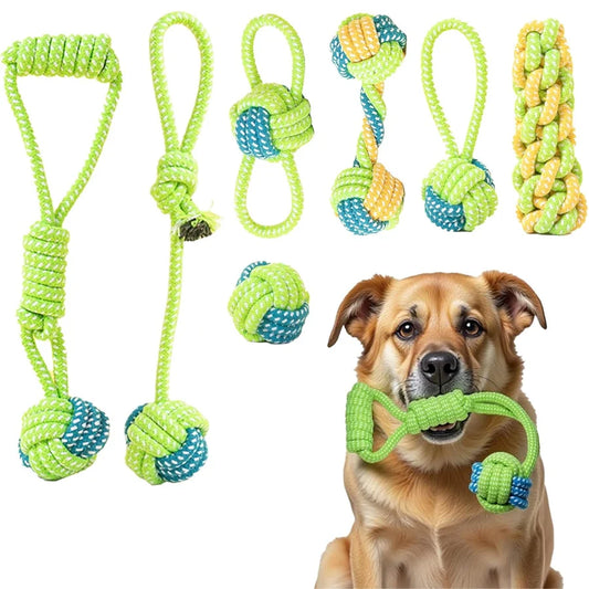 Dog Tug Rope Toy Set Durable Chew Toys for Aggressive Dogs