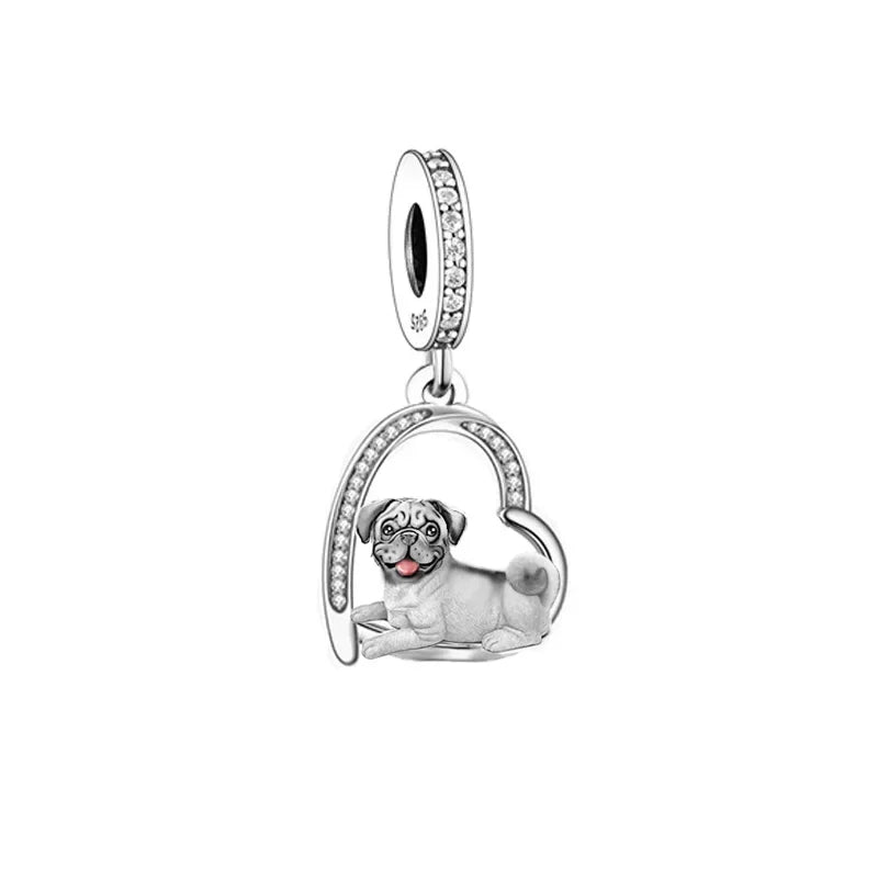 925 Silver Dog Charms Bracelet Bead for Pet Memorial