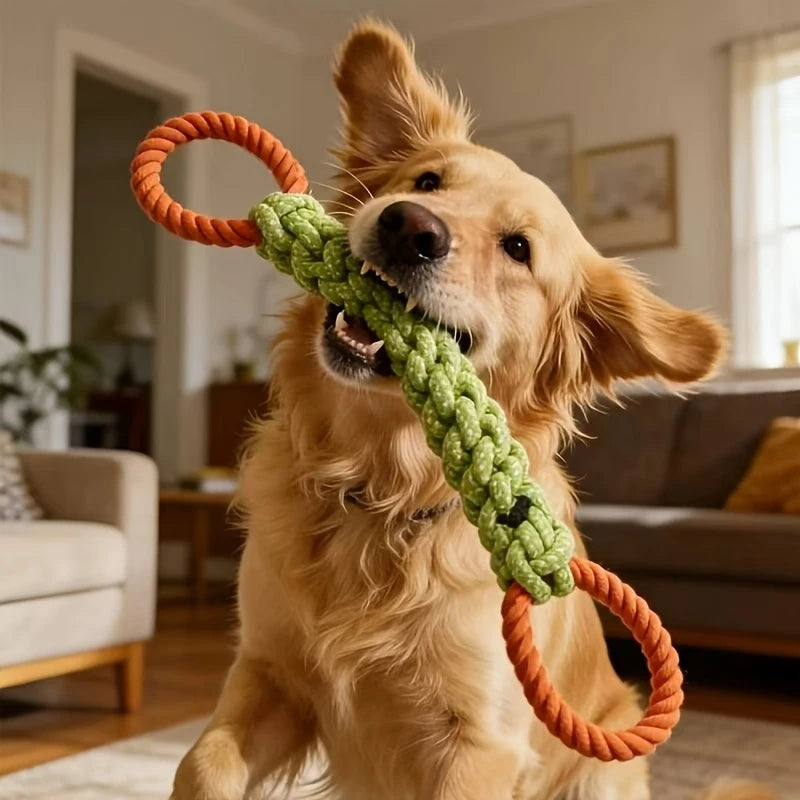 Handwoven Dog Chew Toy Rope for Teeth Cleaning