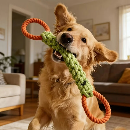 Handwoven Dog Chew Toy Rope for Teeth Cleaning