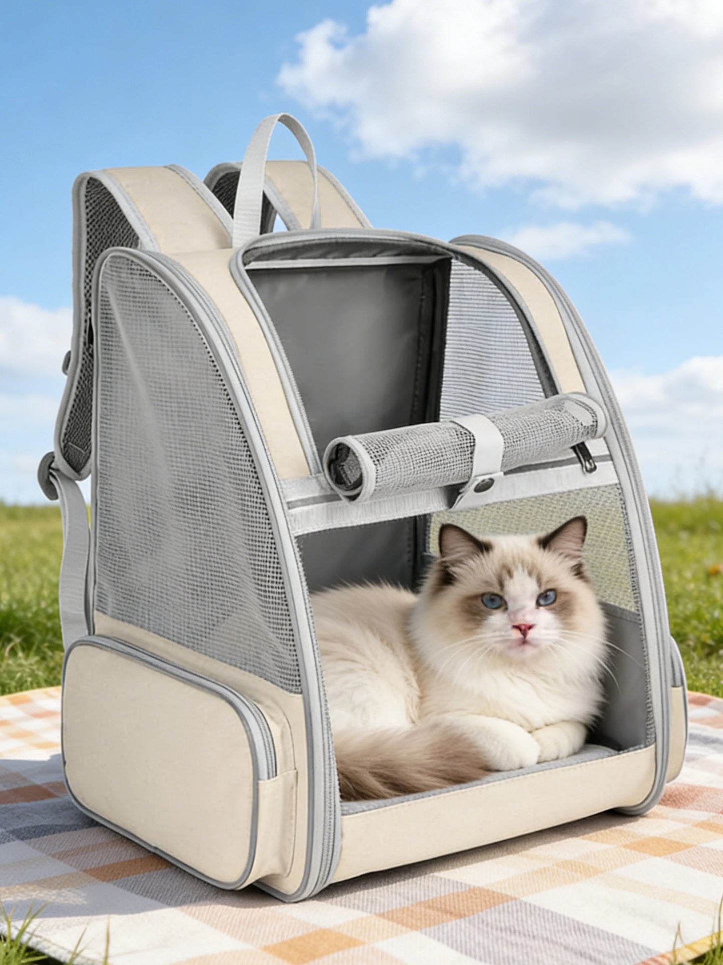 Zaino Trasportino Espandibile per Cani e Gatti