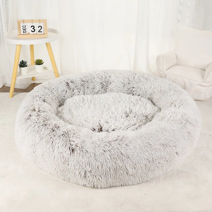 Donut Dog Bed Plush Round Pet Bed Washable