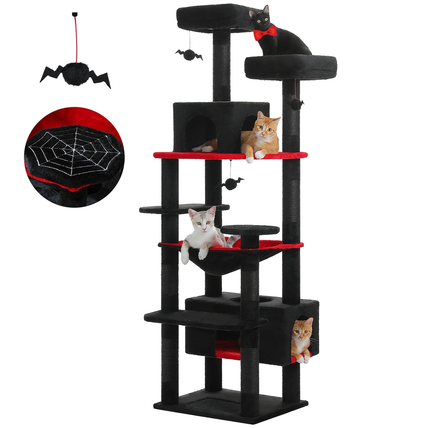Large Cat Tree Tower with Hammock Condo Scratching Posts