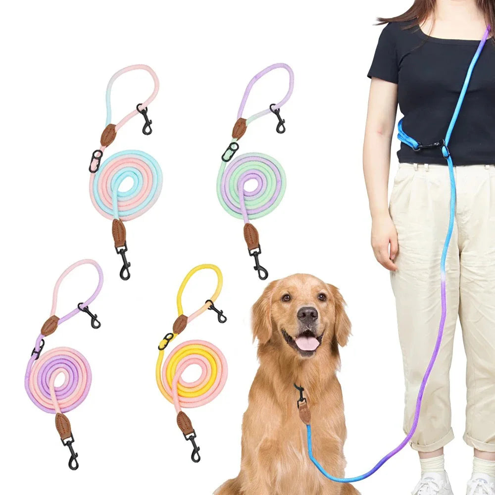 Hands Free Dog Leash Adjustable Crossbody Double Leash