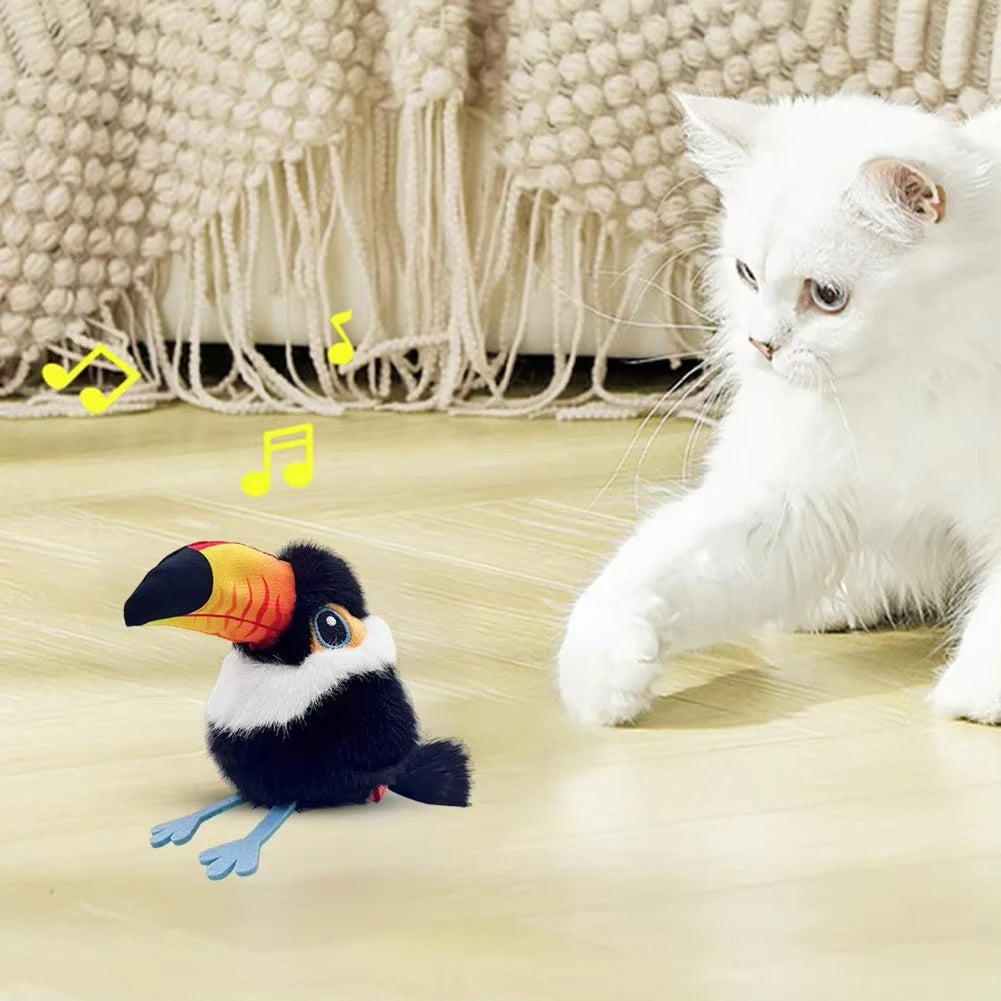Vibrating Cat Toy Rechargeable Flapping Plush Interactive