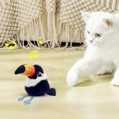 Vibrating Cat Toy Rechargeable Flapping Plush Interactive
