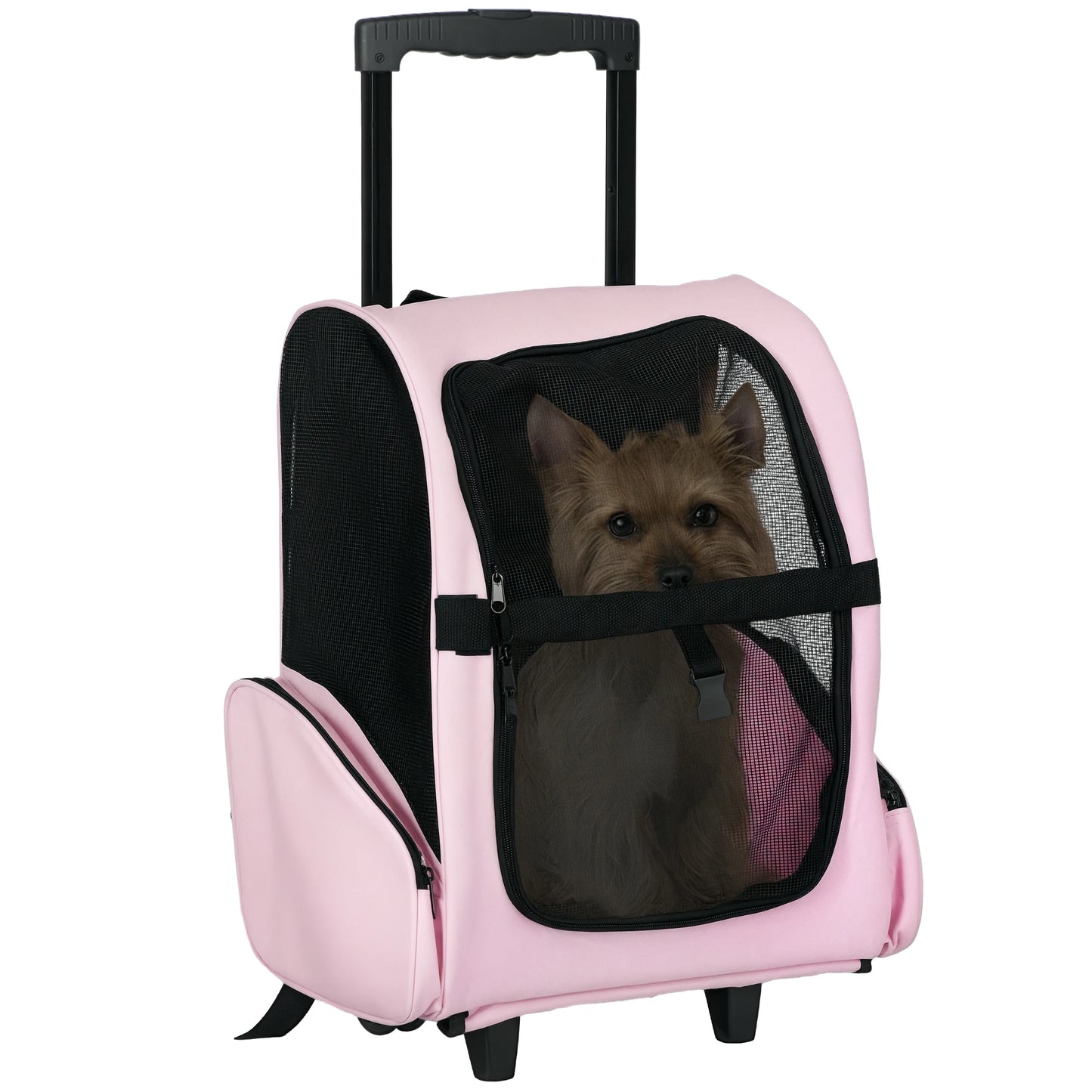Zaino trasportino 2 in 1 con ruote per cani e gatti