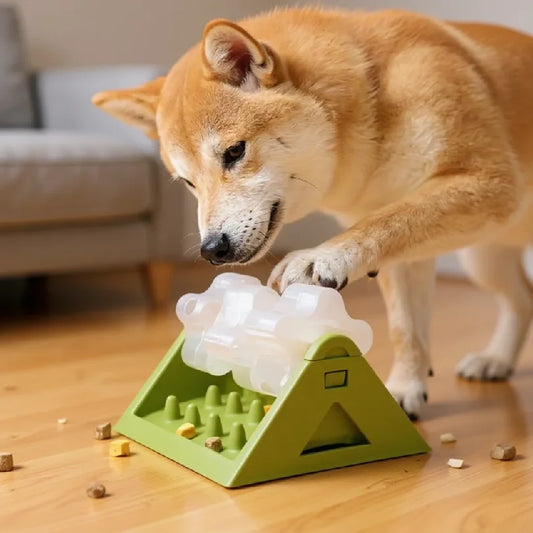 Interactive Dog Puzzle Feeder Slow Food Dispenser Toy