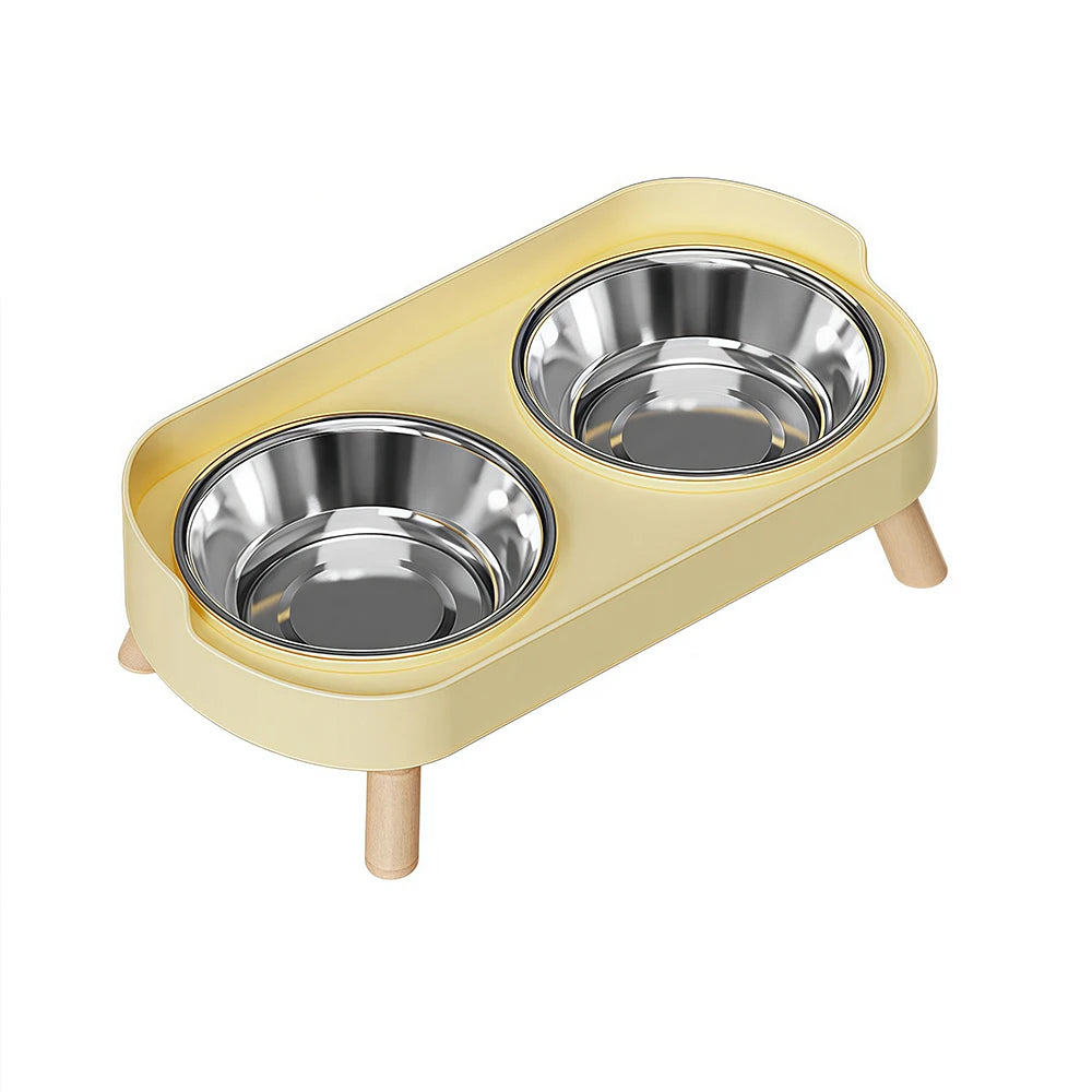 Stainless Steel Double Pet Bowl Non Slip Detachable