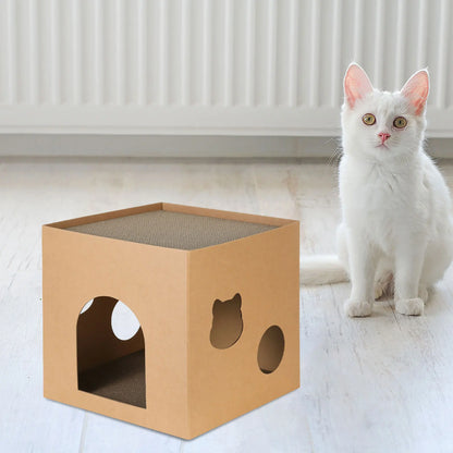 Cat Cardboard House Scratcher Bed Corrugated Box