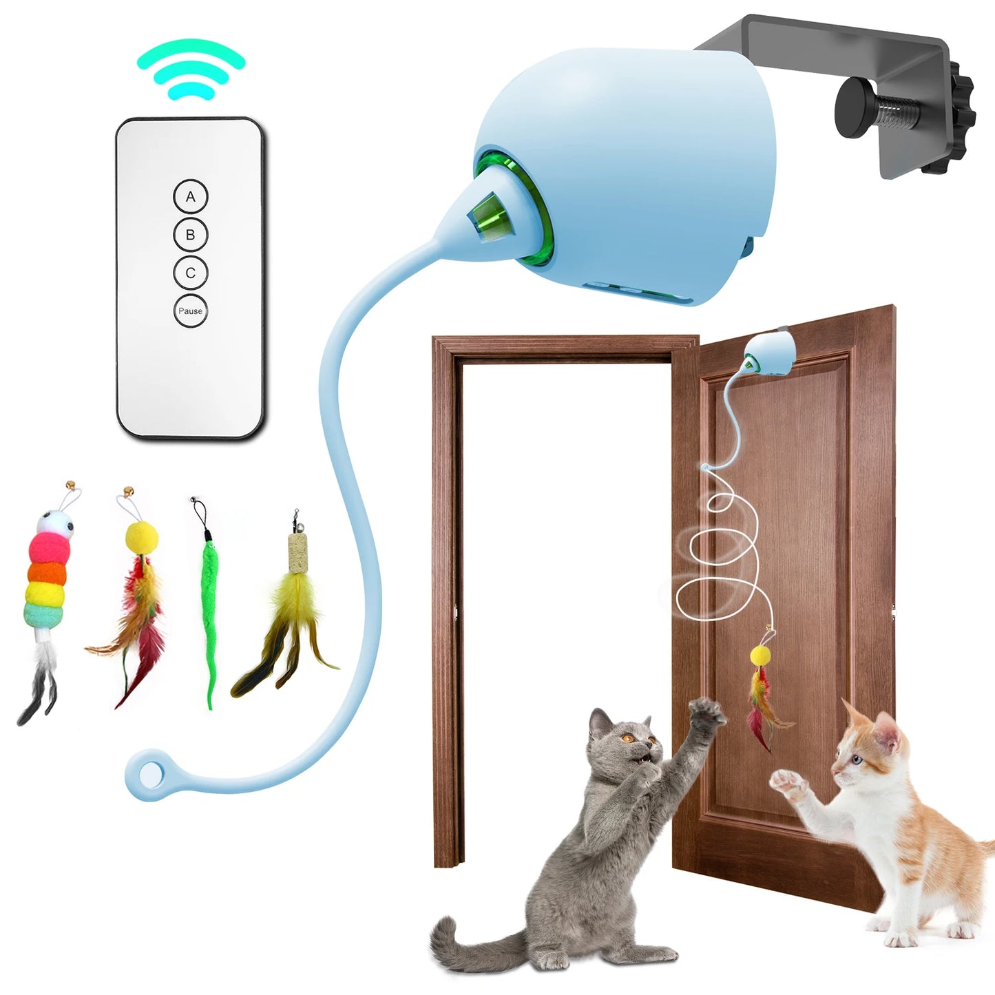 Smart Cat Toy Whack A Mole 7 Hole Interactive Feeder