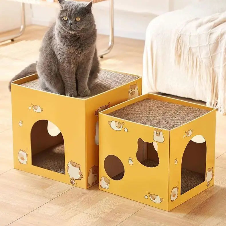 Cat Cardboard House Scratcher Bed Corrugated Box