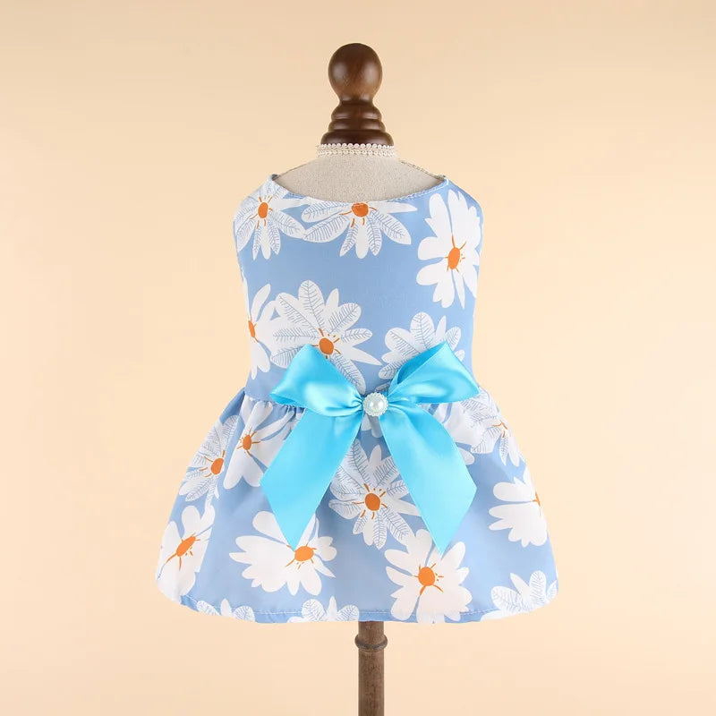 Vestito da Principessa a Righe e Quadri con Fiocco per Animali