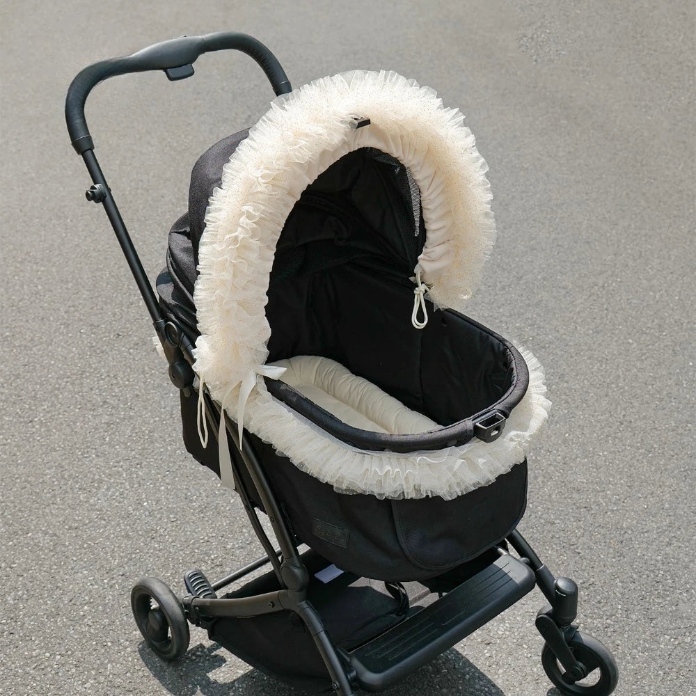 Lace Pet Stroller Cover Sunshade Mesh Washable