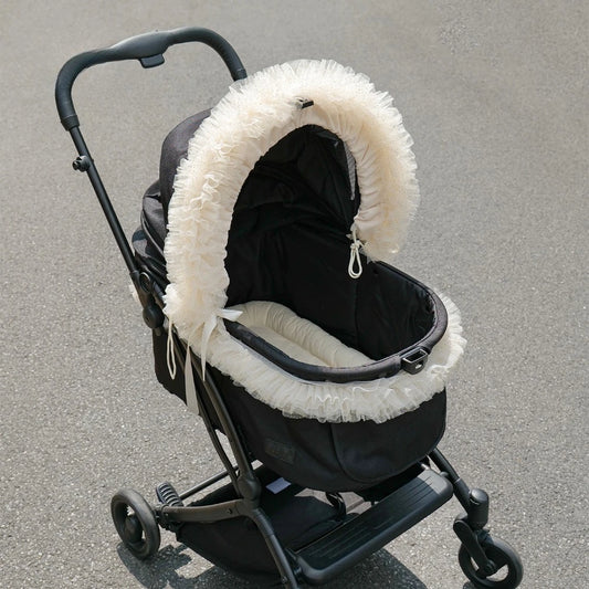 Lace Pet Stroller Cover Sunshade Mesh Washable