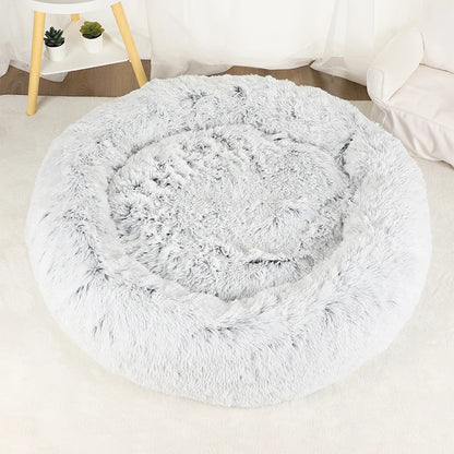 Donut Dog Bed Plush Round Pet Bed Washable