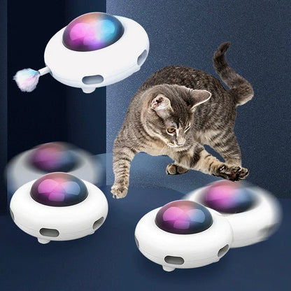 Smart Cat Teaser UFO Toy Automatic Feather USB Rechargeable