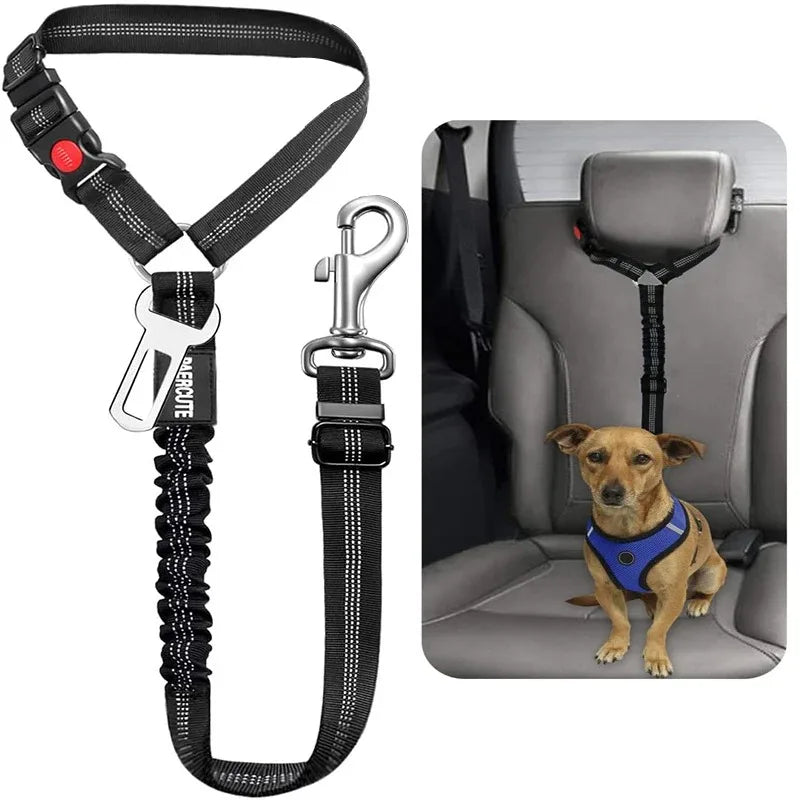 2PCS Dog Harness Car Seat Belt Leash Adjustable Safety Set